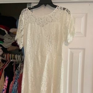 White short lace dress